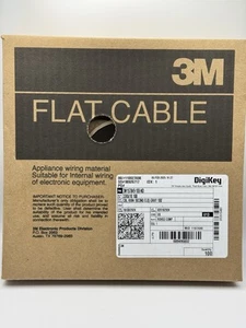 1 bobina da 100 PIEDI 3M 3365/10 cavo a nastro piatto conduttore tondo 28 AGW - Foto 1 di 3