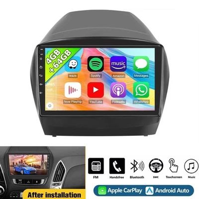 64G Car Stereo Radio Android 13 Navi GPS CarPlay For Hyundai Tucson IX35 2010-15 Foto 1 de 4