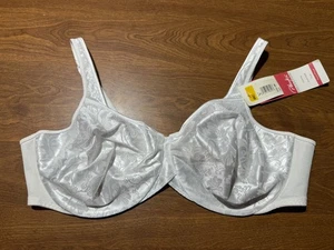 Playtex Body Language Underwire Bra White Floral Satin 4303 NWT Vintage 46C #4 - Picture 1 of 14