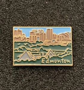Vintage Edmonton Alberta Canada Native Teepee City Enamel Lapel Pin - SPC - Picture 1 of 4