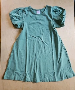 NWT Hanna Andersson BUBBLE SLEEVE SWING DRESS JADE GREEN 110 5 $40 - Picture 1 of 5