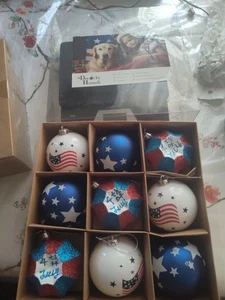 DecorbyHannah 4th of July Decorations, 9ct 80mm Large Patriotic Ornaments - Picture 1 of 6