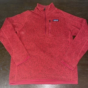 PATAGONIA BETTER SWEATER giacca uomo piccolo 1/4 zip pullover rosso manica lunga - Foto 1 di 3