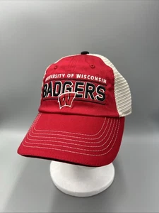 University Of Wisconsin Badgers 1848 NCAA Trucker Hat. Curved Adjustable Cap - Picture 1 of 10