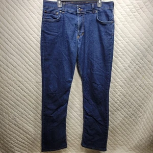 Pantalones de mezclilla Origin para hombre 36x34 azul Delta 68 rectos flexibles lavado oscuro elásticos EE. UU. - Imagen 1 de 9