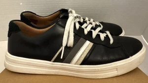 Clarks Un Maui Women US 8.5M/ EU 39 Black Leather Lace Up Casual Sneaker Shoes - Picture 1 of 11
