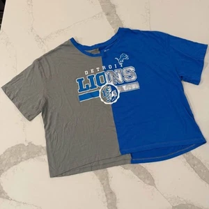 NFL Team Apparel Detroit Lions Boxy CropTop Donna XL Blu/Grigio Calcio Gameday - Foto 1 di 4