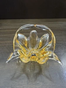 Murano Italien Glas Schale Korb ￼Gelb Bonboniere Herzstück - Bild 1 von 5