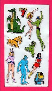 Vintage Super 7 Hero Villain Marvel DC Comics alte Aufkleber #1 - Bild 1 von 1