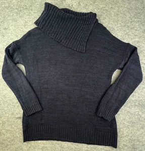 Matty M Turtleneck Sweater Womens Large Blue Knit Ribbed Long Sleeve Stretch - Picture 1 of 7