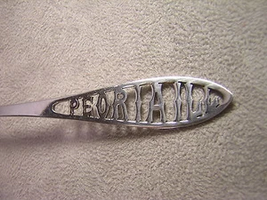 Wallace Sterling Silver Souvenir Spoon ~ Peoria, Ill ~ Cut Out Design - Picture 1 of 5