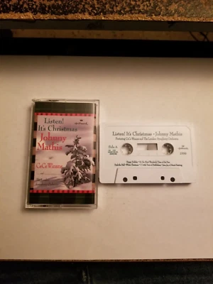 VINTAGE 1999 Hallmark Listen it's Christmas Johnny Mathis Cassette - Image 1 of 2