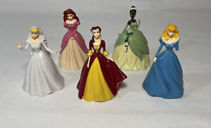 Lot of 5 Disney Princess Figurines Cake Toppers Figures PVC 3" Pre-Owned