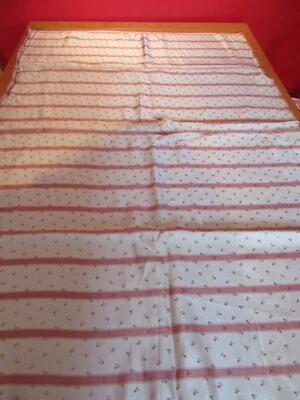  Vintage Fabric Sanderson Pink  Satin Stripe unused sample   34" x 50 " - Image 1 of 4