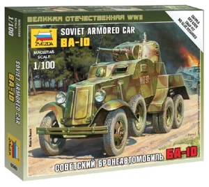 Soviet Armored Car Ba-10 1:100 Plastic Model Kit ZVEZDA - Picture 1 of 1