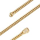 Jovjewelry Mens Heavy Miami Cuban Link Chain Necklace Stainless Steel 18K Gol...