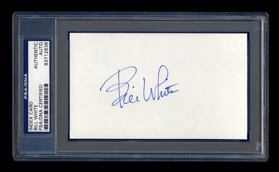 BILL WHITE SIGNED INDEX CARD MINT PSA/DNA AUTO NL PRESDENT ST LOUIS CARDINALS - Image 1 of 1