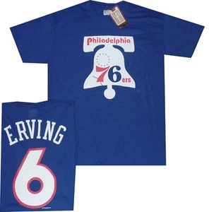 Philadelphia 76ers Julius Erving Throwback Majestic T-Shirt Retro Logo Neu Etikett - Bild 1 von 4