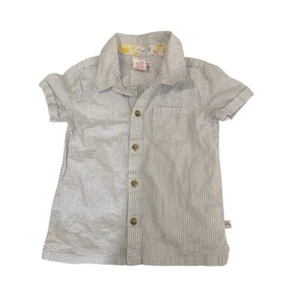 Tommy Bahama Shirt Boy's Small Blue Seersucker Short Sleeve Button-Up Top - Picture 1 of 6