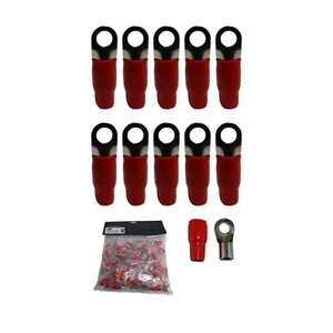 XS Power 10pk, Red 4 AWG 8.5MM Ring Terminals Nickel Plated XS-RT4S-RD - Picture 1 of 4
