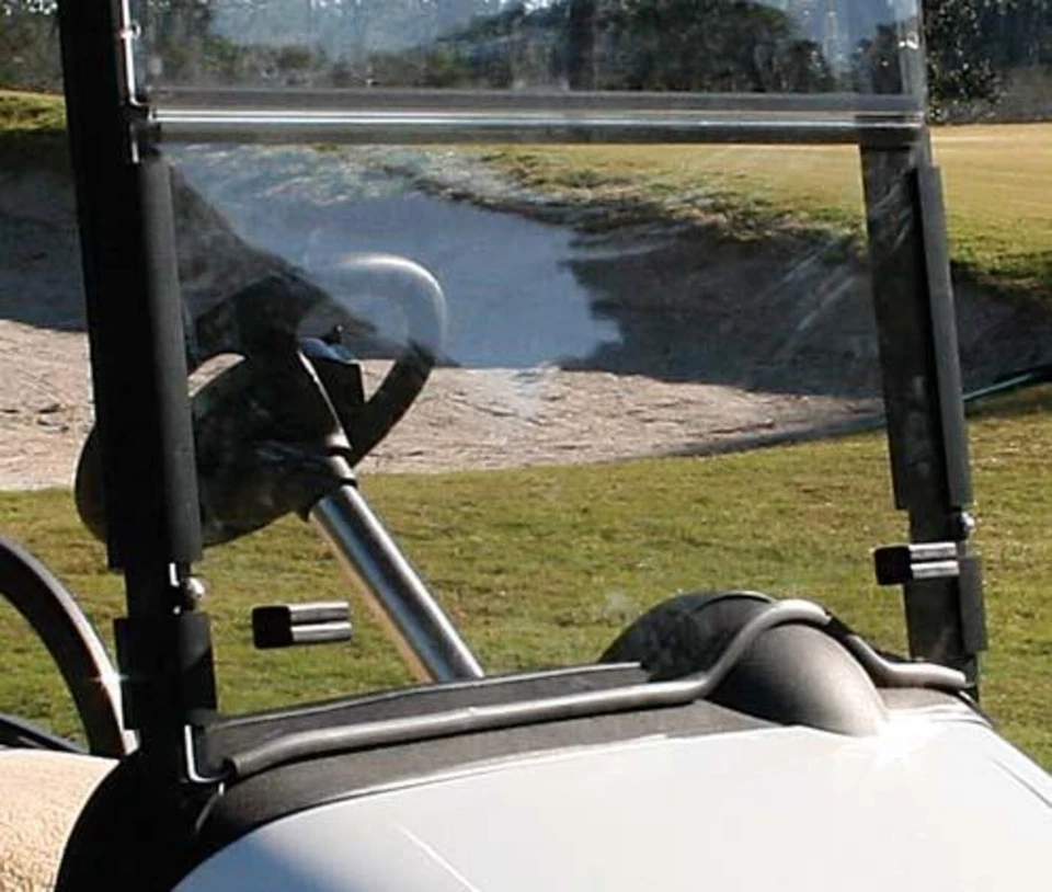 EZGO RXV Clear (with Rubber Trim) Fold Down Golf Cart Windshield - Made in USA Foto 1 de 1