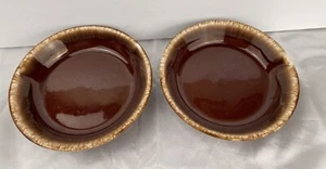 4 Brown Drip Pottery Shallow Dessert/snack/fruit Bowls, Unmarked - Picture 1 of 9