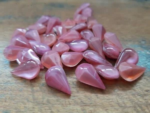 ♡N. G16a - 12 pz. vecchie pietre di vetro rosa chiaro di luna gocce 13 x 8 mm ♡ - Foto 1 di 1
