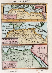 MOROCCO ALGERIA TUNISIA LIBYA "Route maritime de Tetuan a la Mecque" 1683 MALLET - Picture 1 of 5