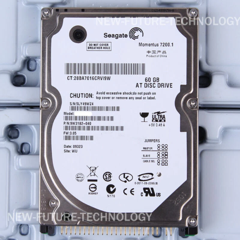 For Seagate Momentus ST96023A 60 GB 7200 RPM 2.5" HDD PATA IDE Hard Drive Laptop - Image 1 of 1