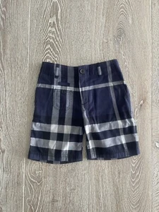 Burberry Boy’s 5Y fits 3-5Y Plaid Navy Shorts new witout tags - Picture 1 of 6