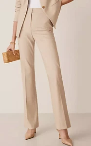 NEW ANN TAYLOR TOASTED OAT PETITE HIGH RISE SKINNY BI-STRETCH PANTS SZ 2P 2 - Picture 1 of 7
