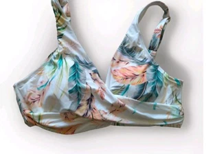 NWT JANTZEN  BIKINI TOP Size L 16 Criss Cross Under Wire Hawaiian  Supportive  - Picture 1 of 3