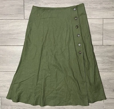 Maison Jules Women’s Medium Green MIDI A-line Skirt NWT - Image 1 of 4