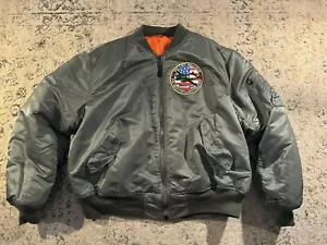 Alpha Industries MA-1 BOMBER JACKET Flyer Glacier Girl Lost Squadron Patch XXL - Picture 1 of 13