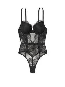Victoria's Secret sehr sexy Bombshell Add-2-Cups Spitzenteddy schwarz - Größe M - Bild 1 von 4