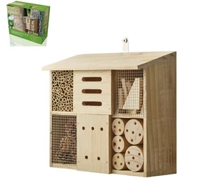 SBS Insektenhotel Quadratisch 6 Kammern Holz / Nistkasten Natur 29x33x13,5cm - Bild 1 von 3