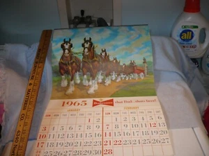 large 1965 Budweiser   Calendar Advertising complete - Picture 1 of 5