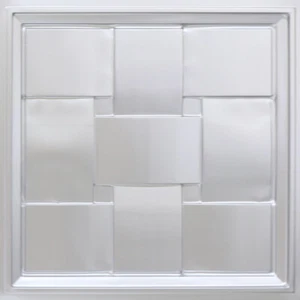 Lote de 25 piezas de azulejos de techo de PVC plateados 3D Tin Look D1300 plateados 2x2 - Imagen 1 de 2