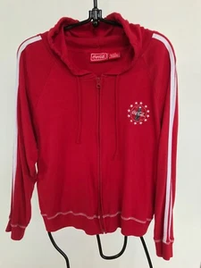 Vintage Coca Cola Logo Hoodie Red Full Zip Women Junior Large Size Gently Used - Picture 1 of 3