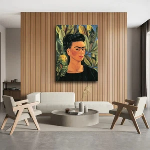Frida Kahlo - Self Portrait With Bonito - CANVAS OR PRINT WALL ART - Picture 1 of 3