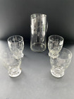 Antique - Glasses X 4 And Matching Jug - Excellent Condition