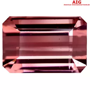6.24 ct AIG Certified Octagon Cut (12 x 8 mm) Orange Pink Tourmaline Stone - Picture 1 of 2