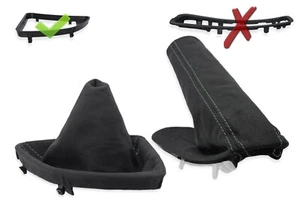 FOR BMW E81 E82 E87 LHD GEAR SHIFT BOOT frame + EBRAKE GAITER ALCANTARA s. GRAY - Picture 1 of 5