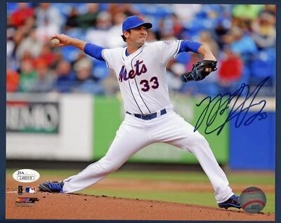 Matt Harvey Signed Autographed New York Mets MLB Dark Knight Photo 8x10 JSA - Image 1 of 2