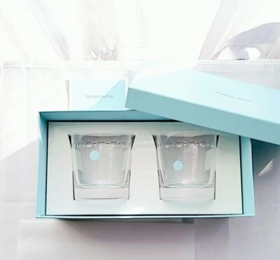 Tiffany & Co Pair Swing of Rock Glass Tumbler with Blue BOX - Image 1 of 3