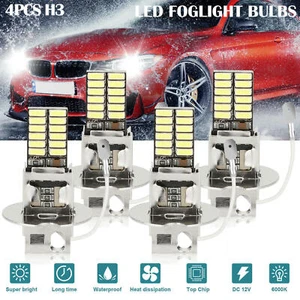 4x H3 Super Bright 24 LED Fog Driving DRL Light Bulbs Conversion Kit 6000K White - Picture 1 of 9