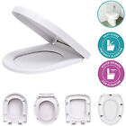 LUXURY O/D SHAPE SOFT CLOSE WHITE TOILET SEAT WITH TOP FIXING HINGES HEAVY DUTY 