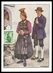 AUSTRIA MK 1950 COSTUMES TRACHTEN VORARLBERG MAXIMUMKARTE MAXIMUM CARD MC h0742 - Picture 1 of 2
