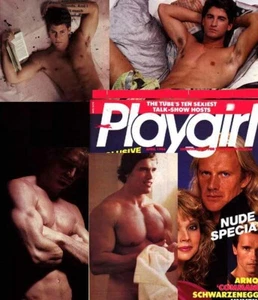 PLAYGIRL 4-86 FLORIDA MEN GUDONOV BODYGUARDS A SCHWARZENEGGER NUDE APRIL 1986 - Picture 1 of 1