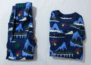 Hanna Andersson X The Polar Express Kid Long John Pajama Set CA4 Blue Size 4 NWT - Picture 1 of 8